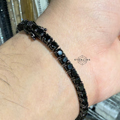 4mm Black Iced CZ Tennis Bracelet