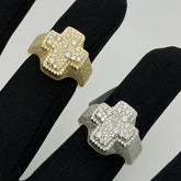 Moissanite Mosaic Set Cross Ring Size 9