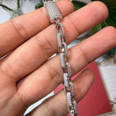 Moissanite Iced Link Bracelet - 7mm 8"