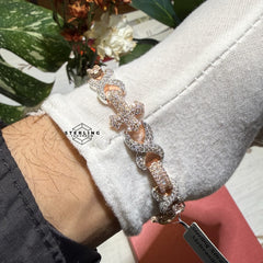 Moissanite Rose Cross Infinity Bracelet - 13mm 8"