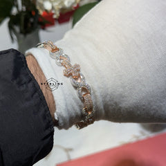 Moissanite Rose Cross Infinity Bracelet - 13mm 8"