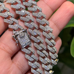 Moissanite Miami Cuban Prong Set Chain 10mm