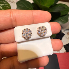 9mm Rose Moissanite Daisy Earrings