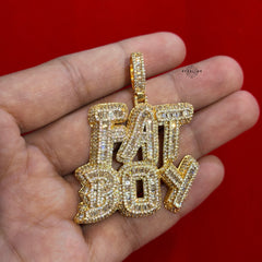 Fatboy Iced 14k Gold Plated Pendant + Steel Rope Chain