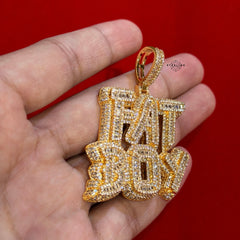 Fatboy Iced 14k Gold Plated Pendant + Steel Rope Chain