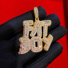 Fatboy Iced 14k Gold Plated Pendant + Steel Rope Chain