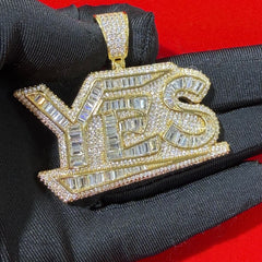 YES 14k Gold Plated Iced Pendant