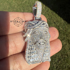 Jesus Baguette Moissanite Pendant