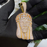 14k Gold Plated MultiCut Large Jesus Pendant