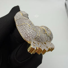 Grind Hard 14k Gold Plated Iced Pendant