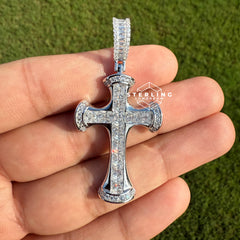 Princess Cut 925 Silver Iced Out CZ Pendant