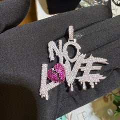 No Love Iced Statement Pendant