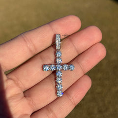 Moissanite 2" Tennis Cross Pendant