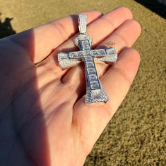 Moissanite MultiCut Cross Pendant + Rope Chain