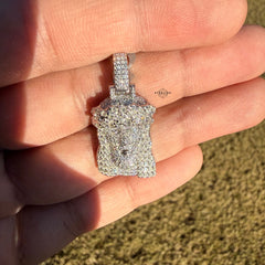 Moissanite Small Baguette Jesus Pendant