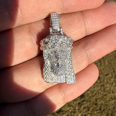 Moissanite Small Baguette Jesus Pendant