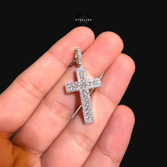 Moissanite Small 3D Cross Pendant