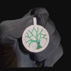 Iced Out Tree of Life Pendant Spinning