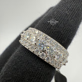 Moissanite Eternity 3 Row Ring Size 8