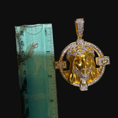 Gold Jesus Medallion 14k Gold Plated