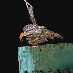 Iced Out Eagle Enamel Head Pendant