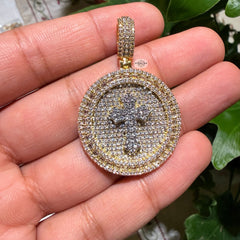 14K Gold Finish Gold Cross Medallion