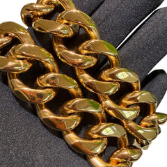 22mm 20" Steel Gold Miami Cuban Chain