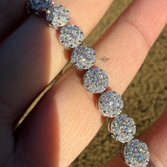 Moissanite Flower Cluster Bracelet 8"