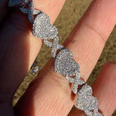 Moissanite Heart Infinity Bracelet 10mm 8"
