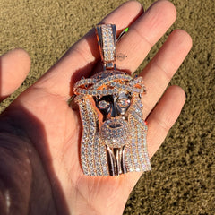 Moissanite 3" Jesus Pendant Rose