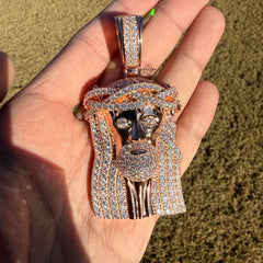 Moissanite 3" Jesus Pendant Rose