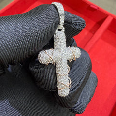 Moissanite Rose Thorns Cross Pendant