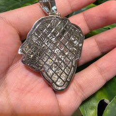 14K Gold Plated Clown Face Pendant Iced Out CZ Diamonds + Free Rope Chain