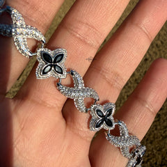 Marquis Star Infinity Bracelet - Black - 925 Sterling Silver