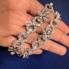 Moissanite Infinity Flower Chain 22"