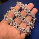 Moissanite Infinity Flower Chain 22"
