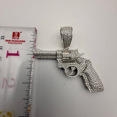 Moissanite Iced Revolver Gun Pendant