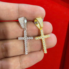 Small Moissanite Cross Necklace VVS D Color | Passes Diamond Tester | GRA Certified | 925 Sterling Silver | Hypoallergenic | Gold or Silver | Gift Box Included