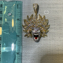 Dragon Fighter 14K Gold Plated Iced Pendant
