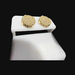 10mm Moissanite Iced Out Screwback Earrings, Solid 925 Sterling Silver Round Stud Earrings, Unisex Hip Hop Jewelry