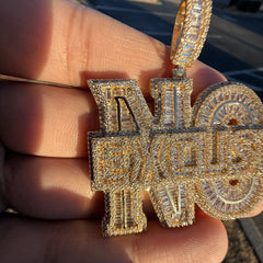 NO EXCUSE Iced Statement Pendant - 14k Gold Plated