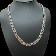 Moissanite Prong Cuban Chain 8mm 22"