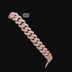 8mm Miami Cuban Link Moissanite Bracelet 8” Rose Gold Over 925 Sterling Silver Iced Out Diamond Look Bracelet for Men Women Hip Hop Jewelry Gift (Copy)