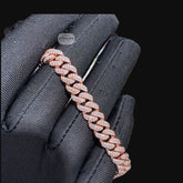 8mm Miami Cuban Link Moissanite Bracelet 8β Rose Gold Over 925 Sterling Silver Iced Out Diamond Look Bracelet for Men Women Hip Hop Jewelry Gift (Copy)
