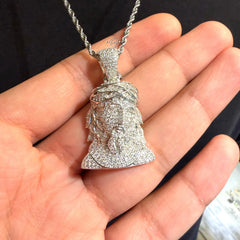 Moissanite Jesus Bust Pendant