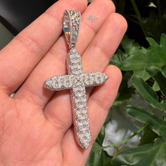 Moissanite Pear Cut Cross Pendant