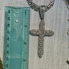 Moissanite Pear Cut Cross Pendant