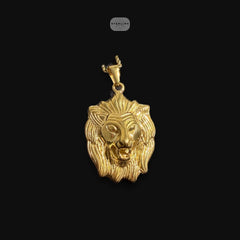 Gold Lion Pendant Necklace, Stainless Steel Necklace for Men, Lion Head Pendant, 14K Gold Waterproof Necklace, Gift for Him, Hypoallergenic Jewelry