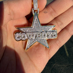 Cowboys 14K Gold Plated Iced Pendant