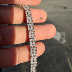 Moissanite Iced Sides Tennis Bracelet - 6.7mm 8"